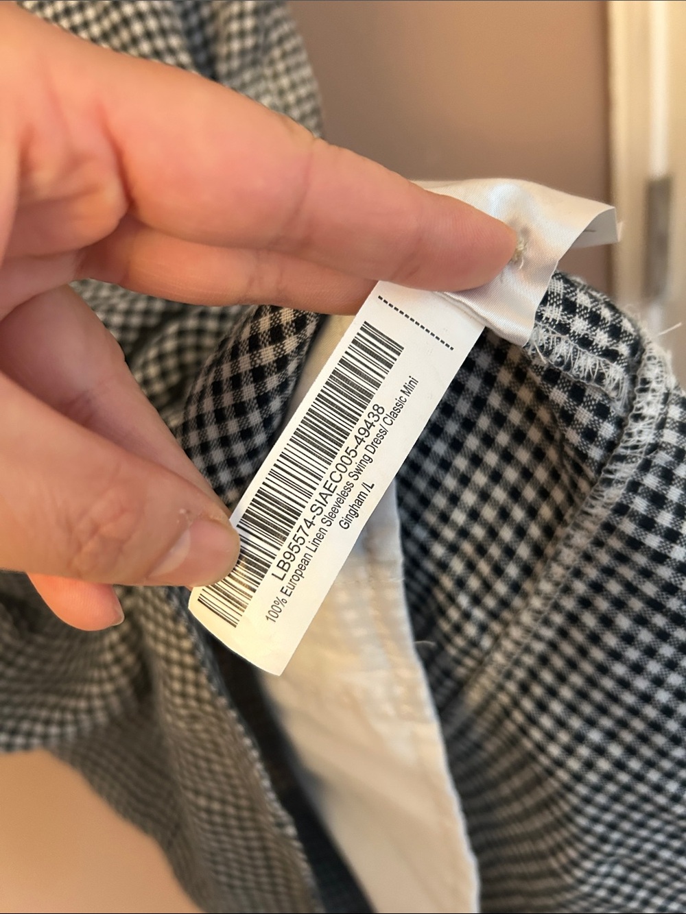 NWT Quince 100% European Linen Sleeveless Swing Dress Gingham Size L - Picture 13 of 13